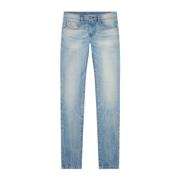 Blauwe Katoenmix Slim Fit Jeans Diesel , Blue , Heren