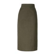 Olijfgroene Katoenen Lange Rok Max Mara , Green , Dames