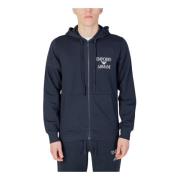 Blauwe Hoodie met Rits voor Mannen Emporio Armani , Blue , Heren