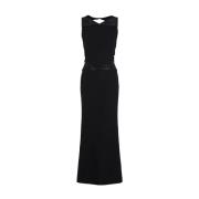 Zwarte V-hals jurk met strass versieringen Giorgio Armani , Black , Da...