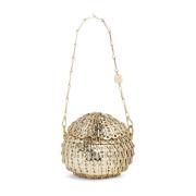 Gouden Balvormige Tas Paco Rabanne , Beige , Dames