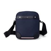 Blauwe Polyester Schoudertas met Rits Tommy Hilfiger , Blue , Heren