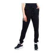 Zwarte Kant Print Katoenen Broek Armani Exchange , Black , Dames