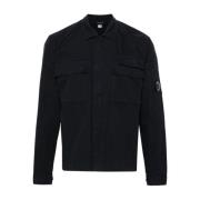 Stijlvolle Gabardine Overhemd C.p. Company , Black , Heren