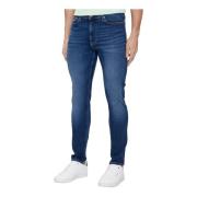 Blauwe Heren Jeans Rits Knoopsluiting Tommy Jeans , Blue , Heren