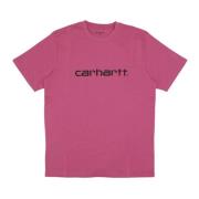 Script Tee Magenta/Black Streetwear Carhartt Wip , Pink , Heren