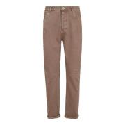 Bruine Straight Jeans voor Mannen Brunello Cucinelli , Brown , Heren