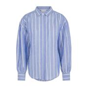 Gestreepte Linnen Tencel Shirt One & Other , Blue , Dames