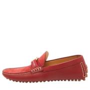Pre-owned Leather flats Louis Vuitton Vintage , Red , Heren