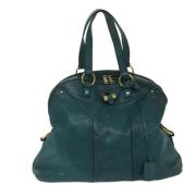 Pre-owned Leather handbags Yves Saint Laurent Vintage , Green , Dames