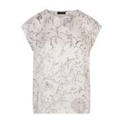 Witte Zijden Satijnen Crew-Neck Top Fabiana Filippi , Multicolor , Dam...