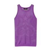 Paarse Jacquard Top Actitude Collectie Twinset , Purple , Dames