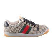 Beige Sneakers Lace-up Web Band Gucci , Multicolor , Heren