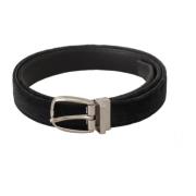 Luxe Velvet Logo Riem Dolce & Gabbana , Black , Heren