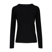 Zwarte Sweatshirt Damesmode Ss24 Majestic Filatures , Black , Dames
