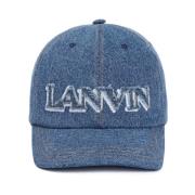 Denim Baseball Cap voor vrouwen Lanvin , Blue , Dames