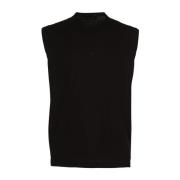 Zwarte Sweater Vest Smanicato Roberto Collina , Black , Heren