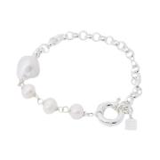 Parelketting Armband Handgemaakt Logo Plaque Pearl Octopuss.y , Gray ,...