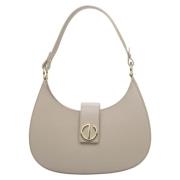 Luxe Leren Handtas Estro , Beige , Dames