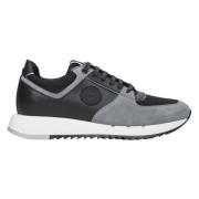 Heren Zwart & Grijs Velours Sneakers met Elastische Zool Er00114552 Es...