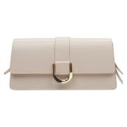 Dames Beige Leren Handtas met Gouden Accenten Er00114773 Estro , Beige...