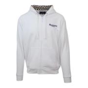 Katoenen Zip Sweatshirt met Logo Detail Aquascutum , White , Heren