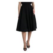 Zwarte A-lijn Knielengte Rok Dolce & Gabbana , Black , Dames