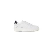 Witte Leren Sportieve Heren Sneakers D.a.t.e. , White , Heren