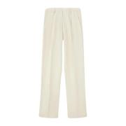 Klassieke katoenen en linnen broek Pomandère , Beige , Dames