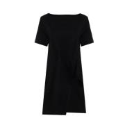 Katoenen Mini Jurk Boothals Courrèges , Black , Dames