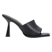 Zwarte leren stiletto muiltjes Estro , Black , Dames