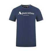 Katoenen T-shirt met Union Jack vlag Aquascutum , Blue , Heren