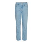 Slim Cropped Jeans Moss Copenhagen , Blue , Dames