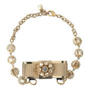 Kristal Strik Ketting Choker Ketting Dolce & Gabbana , Yellow , Dames