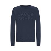 Heren Casual Sportief Velvet Sweatshirt Jacob Cohën , Blue , Heren