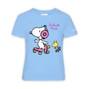Snoopy Mood Crew Neck T-Shirt MC2 Saint Barth , Blue , Dames