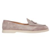 Italiaanse Velours Franje Loafers Vrouwen Estro , Beige , Dames