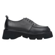 Dames Zwarte Leren Veterschoenen Er00113809 Estro , Black , Dames