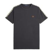 Ringer T-Shirt Anchor Grey / Black Fred Perry , Gray , Heren