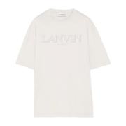 Klassiek Geborduurd Beige T-shirt Lanvin , Beige , Heren