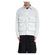 Multi Pocket Overshirt Mid Layer Ten C , White , Heren