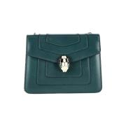 Pre-owned Leather shoulder-bags Bvlgari Vintage , Green , Dames