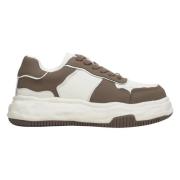 Dames Bruin & Wit Laag-Top Sneakers gemaakt van Echt Leer Er00113591 E...