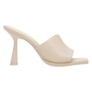 Beige Leren Stiletto Muiltjes Estro , Beige , Dames