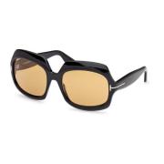 Vierkante zonnebril Zwart met gele lenzen Tom Ford , Black , Dames