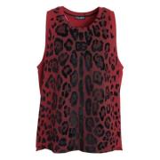 Rode Luipaardprint Tanktop Dolce & Gabbana , Multicolor , Heren
