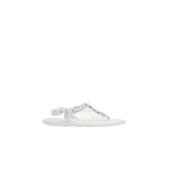 Kristal Witte Touw Sandalen Miu Miu , Gray , Dames