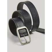 Buffel Leren Riem Vierkante Gesp Pepe Jeans , Black , Heren