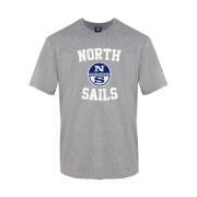 Heren Crew Neck Print T-shirt North Sails , Gray , Heren