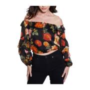 Peony Charm Print Blouse Guess , Multicolor , Dames
